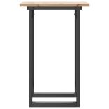 tömör fenyőfa és acél étkezőasztal O-vázzal 50x50x75 cm