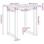 tömör fenyőfa és acél étkezőasztal O-vázzal 60x60x75 cm