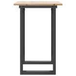 tömör fenyőfa és acél étkezőasztal O-vázzal 80x50x75 cm