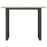 tömör fenyőfa és acél étkezőasztal O-vázzal 100x50x75 cm