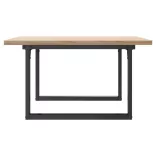 tömör fenyőfa és acél O-vázú dohányzóasztal 80x80x45,5 cm