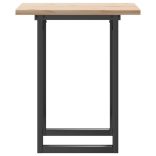 tömör fenyőfa és acél étkezőasztal O-vázzal 70x70x75,5 cm