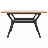 tömör fenyőfa és acél Y-vázú dohányzóasztal 80x80x45,5 cm