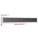 szürke WPC kerítéspanel 1564 x 186 cm