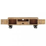 nyers mangófa TV-szekrény kerekekkel 110 x 30 x 37 cm