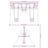kültéri hintaszett hintákkal és trapézzal
