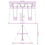 kültéri hintaszett hintákkal és tárcsás hintával