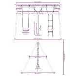 kültéri hintaszett hintával, létrával és tárcsás hintával