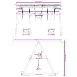 kültéri hintaszett hintákkal és trapézzal