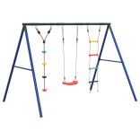 kültéri hintaszett hintával, létrával és tárcsás hintával