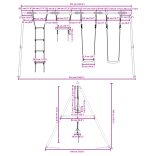 kültéri hintaszett hintákkal trapézzal és létrával