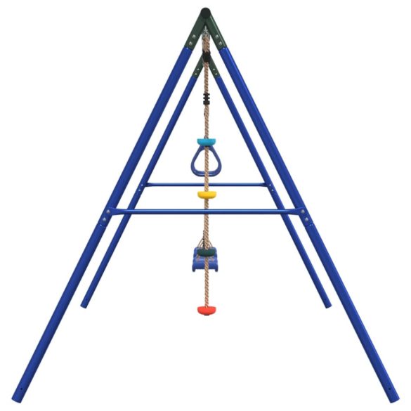 kültéri hintaszett hintákkal trapézzal és tárcsás hintával