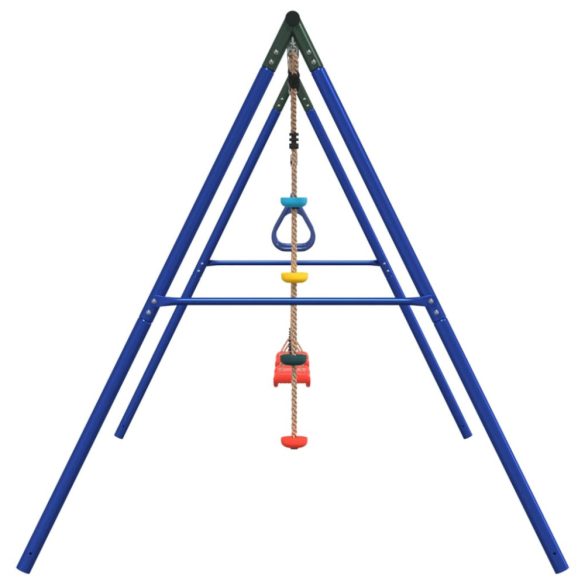 kültéri hintaszett hintákkal trapézzal és tárcsás hintával