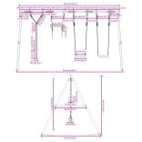 kültéri hintaszett hintákkal trapézzal és tárcsás hintával