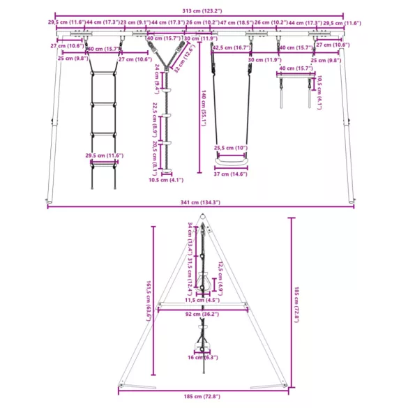 kültéri hintaszett hintával trapézzal létrával tárcsás hintával