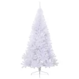 fehér PVC fél műkarácsonyfa állvánnyal 240 cm