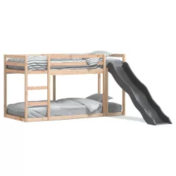  tömör fenyőfa emeletes ágy csúszdával és létrával 80 x 200 cm