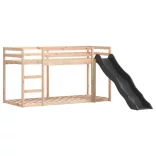tömör fenyőfa emeletes ágy csúszdával és létrával 90 x 190 cm