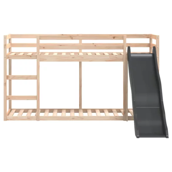 tömör fenyőfa emeletes ágy csúszdával és létrával 90 x 190 cm