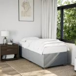 világosszürke szövet ágykeret matrac nélkül 90x200 cm