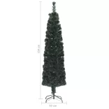 száloptikás vékony műkarácsonyfa talppal 150 cm