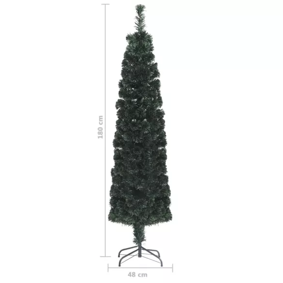 száloptikás vékony műkarácsonyfa talppal 180 cm