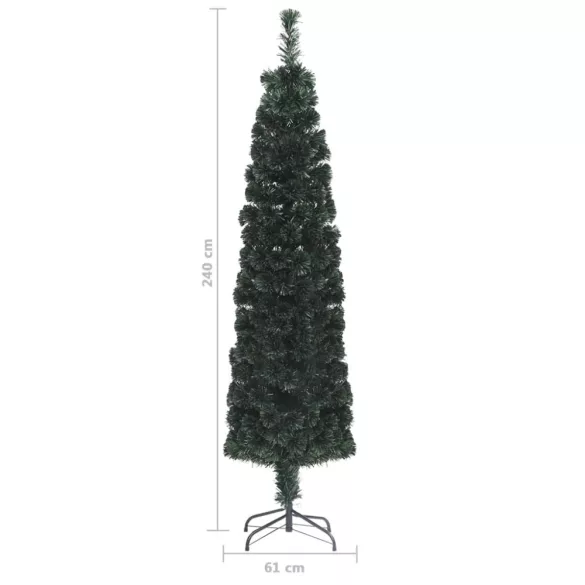 száloptikás vékony műkarácsonyfa talppal 240 cm