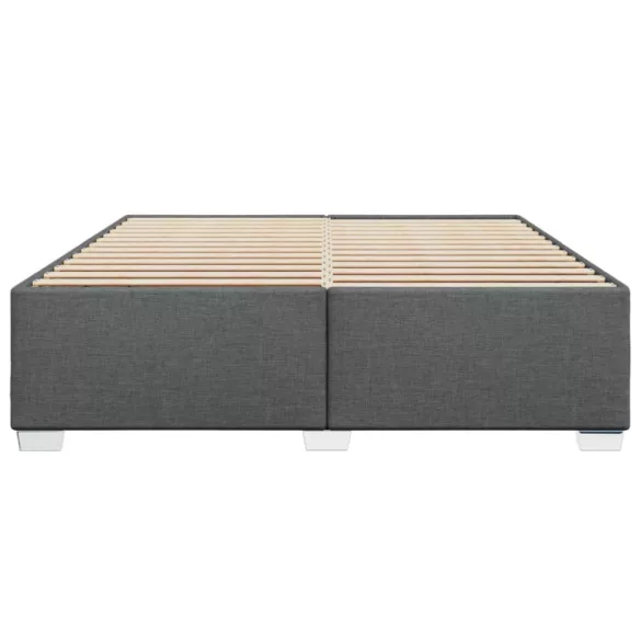 sötétszürke szövet ágykeret matrac nélkül 200 x 200 cm