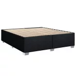 fekete szövet ágykeret matrac nélkül 200 x 200 cm