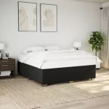 fekete szövet ágykeret matrac nélkül 200 x 200 cm