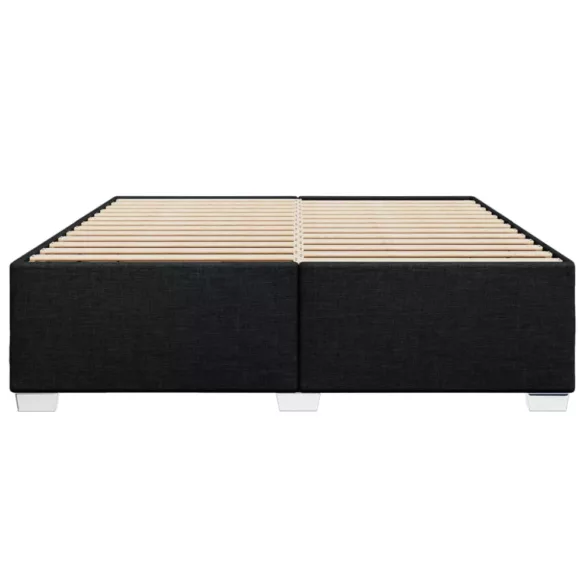 fekete szövet ágykeret matrac nélkül 200 x 200 cm