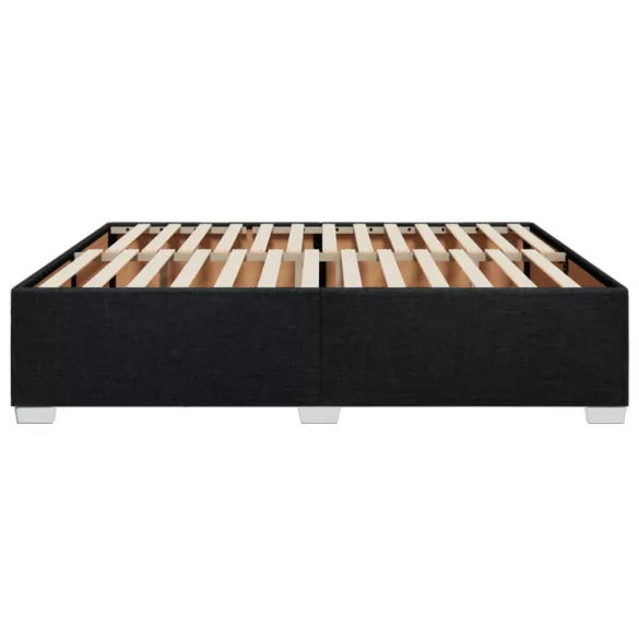 fekete szövet ágykeret matrac nélkül 200 x 200 cm