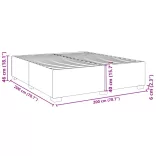 fekete szövet ágykeret matrac nélkül 200 x 200 cm