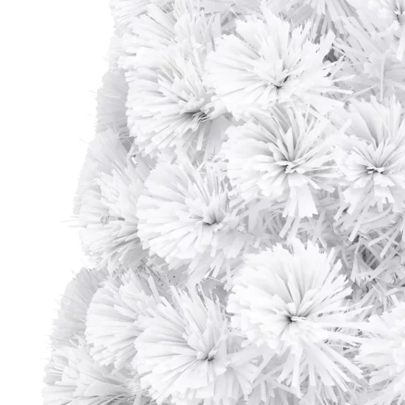 fehér száloptikás megvilágított műkarácsonyfa 150 cm