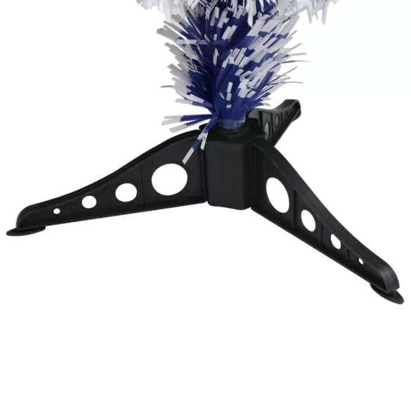 fehér és kék száloptikás megvilágított műkarácsonyfa 64 cm