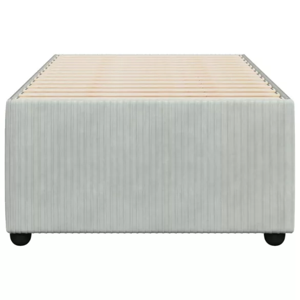 világosszürke bársony ágykeret matrac nélkül 80x200 cm