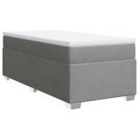 világosszürke szövet rugós ágy matraccal 90x190 cm