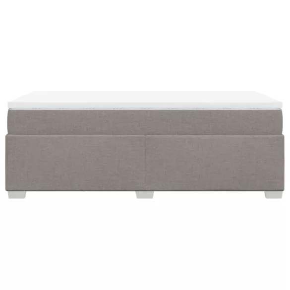 tópszínű szövet rugós ágy matraccal 90 x 190 cm