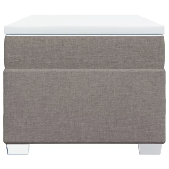 tópszínű szövet rugós ágy matraccal 90 x 200 cm