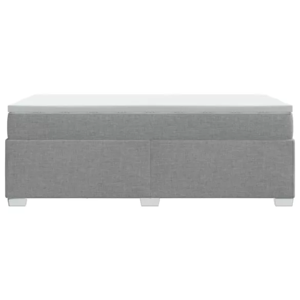 világosszürke szövet rugós ágy matraccal 100 x 200 cm