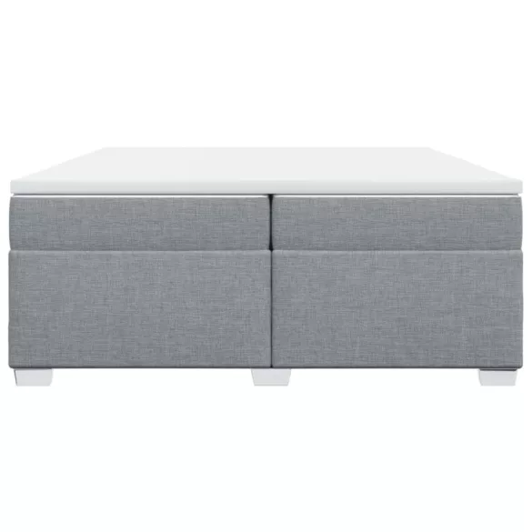 világosszürke szövet rugós ágy matraccal 200 x 200 cm