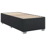 fekete műbőr rugós ágy matraccal 90 x 200 cm