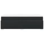 fekete műbőr rugós ágy matraccal 90 x 200 cm
