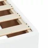 fehér műbőr rugós ágy matraccal 90 x 200 cm