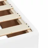 fehér műbőr rugós ágy matraccal 140 x 200 cm