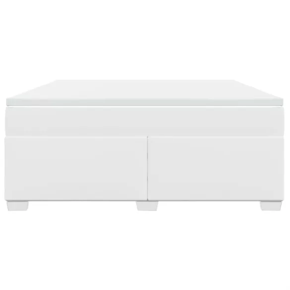 fehér műbőr rugós ágy matraccal 180 x 200 cm