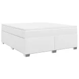 fehér műbőr rugós ágy matraccal 180 x 200 cm