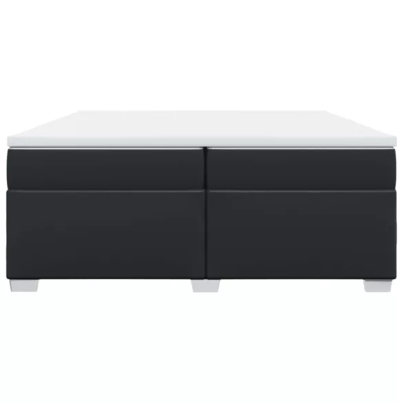 fehér műbőr rugós ágy matraccal 200 x 200 cm