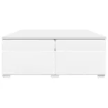 fehér műbőr rugós ágy matraccal 200 x 200 cm