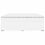 fehér műbőr rugós ágy matraccal 200 x 200 cm